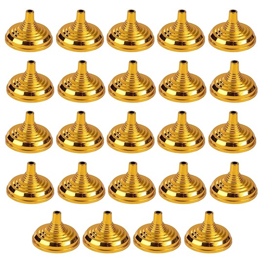 24 Pack Mini Flag Holder Stands for Small 4x6 Flags, Office Desk, Table Centerpieces, Party Supplies, and Decorations (Gold, 2.1 x 1.5 In)